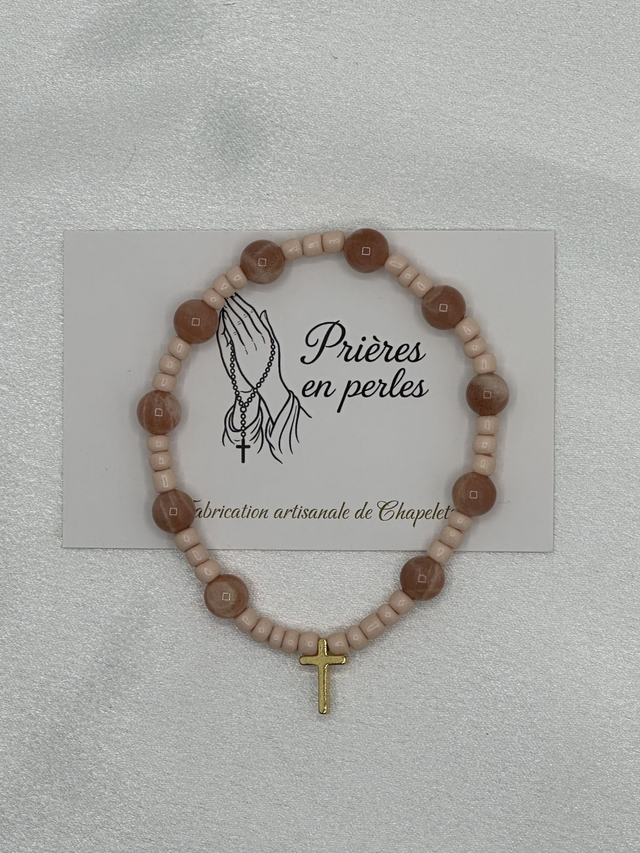 Dizainier artisanal couleur pêche – Croix dorée