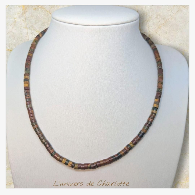 Collier "Jaspe mokaïte" heichi CH-1