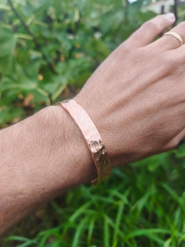 Bracelet Jonc Homme en Cuivre Pur Martelé – Artisanat & Caractère