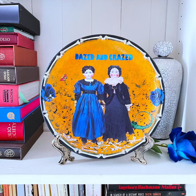 "Dazed and Crazed" Orange Upcycled Wall Plate - House of Frisson