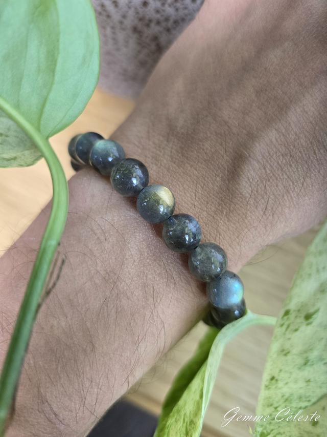Labradorite - Bracelet avec perles de 10 mm 