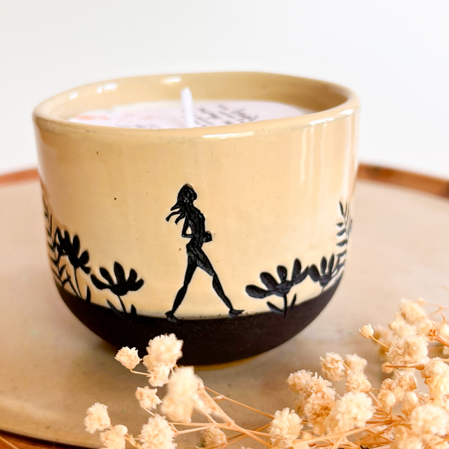 Bougie à message « du bonheur sur le chemin »