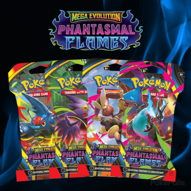 Pokémon TCG: ME2 Phantasmal Flames - Sleeved Booster (julkaisu 14.11.2025) 5kpl / asiakas