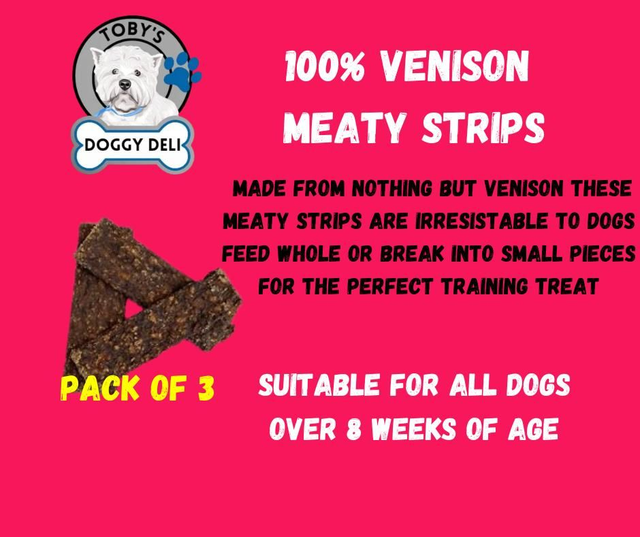 100% VENISON STRIPS - 3 PACK🦌🦌