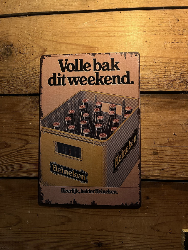 volle bak dit weekend metalen bord - 20x30 cm