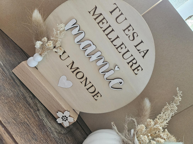 Plaque en bois mamie
