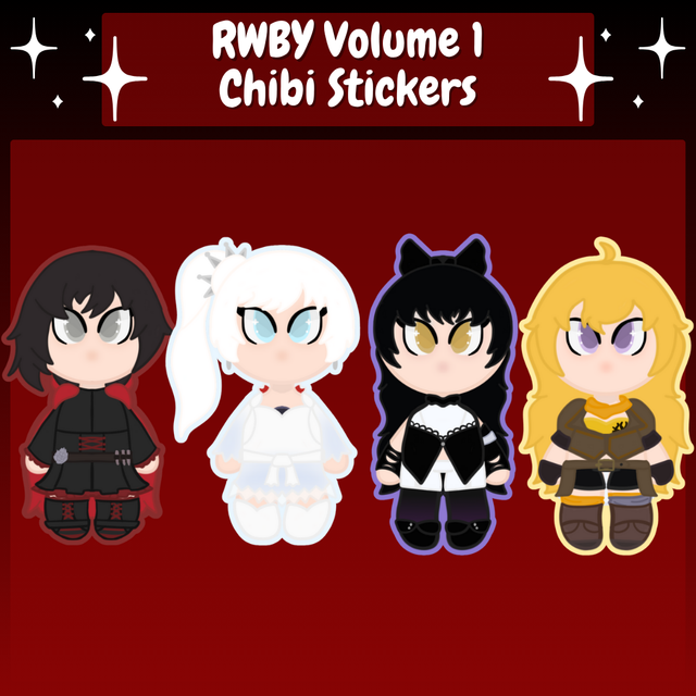RWBY Volume 1 Chibi Stickers