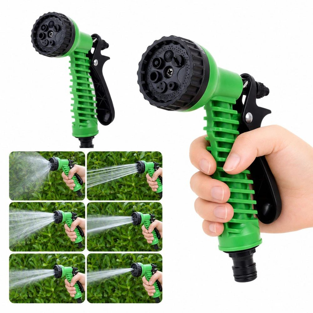 Tuyau d'arrosage sur pied, pistolet rétractable, raccord rapide, 10 m