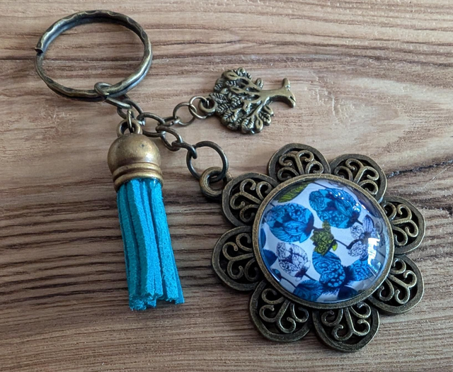 Porte clés cabochon verre 