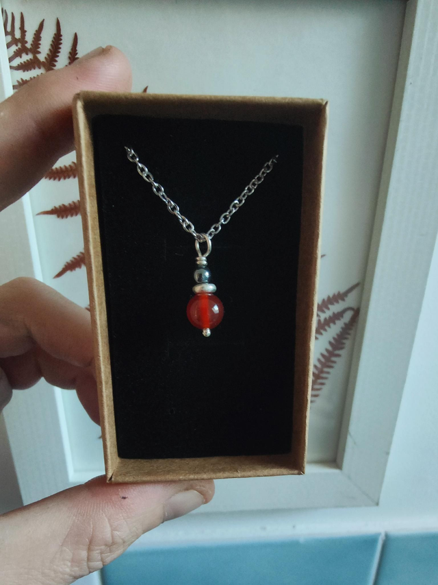 Pendentif "Harmonie" double Hématite Cornaline Argent 925