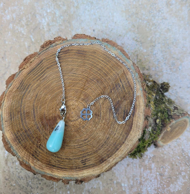 Pendules pendentif Amazonite pierre roulée bullet