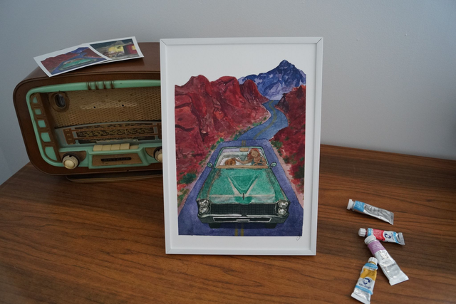 Affiche Thelma &amp; Louis - A4 ; A5 et A6 - Impression d'art - Illustration Aquarelle