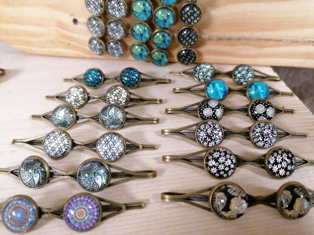 Barrette 2 Cabochons