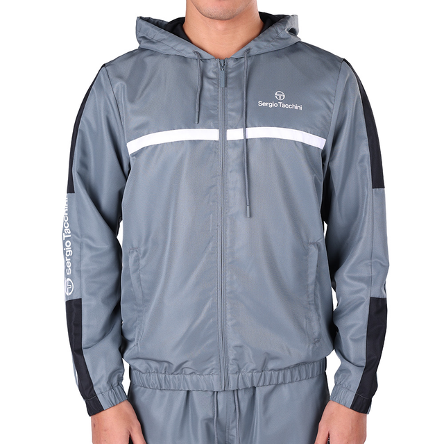 SERGIO TACCHINI  Veste Capuche Zippée A Bandes Prannie 40846 Gris Blanc Noir