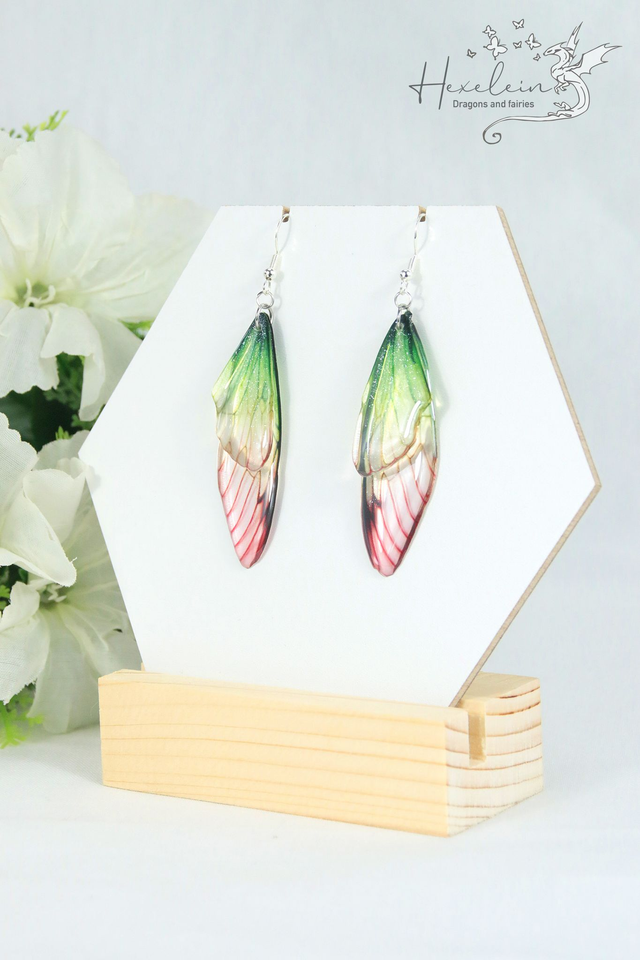 Forest Flame Fairy Wings Earrings