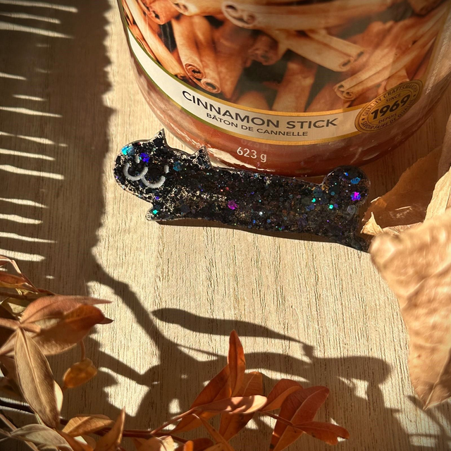 Barrette à cheveux - Chat noir