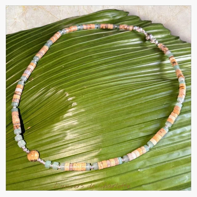 Collier "Jaspe & Aventurine" heichi CH-3