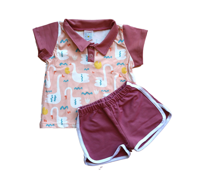 Conjunto Algodón orgánico Cisnes