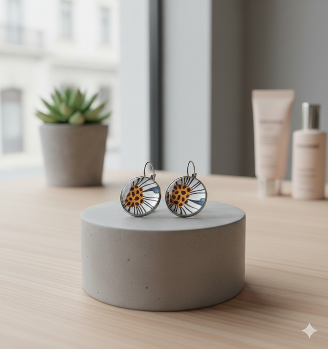 Boucles d'oreilles dormeuses fleurs