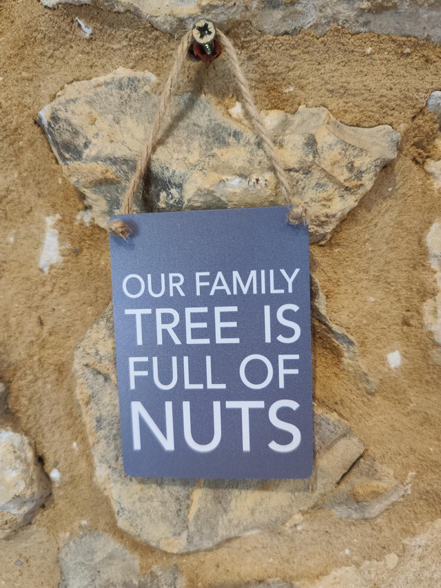 Our Family Tree is Full of Nuts Hanging Sign 