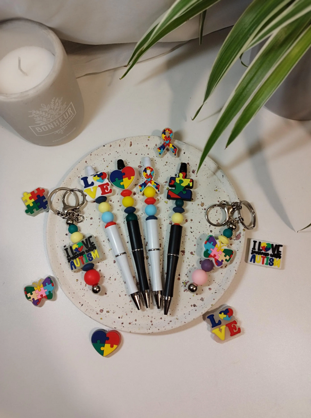 Sensibilisation Autisme  Accessoire personnalisés – Stylo, Porte-clés, Porte-badge, Collier