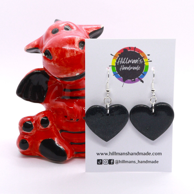 Sparkly Black Hearts