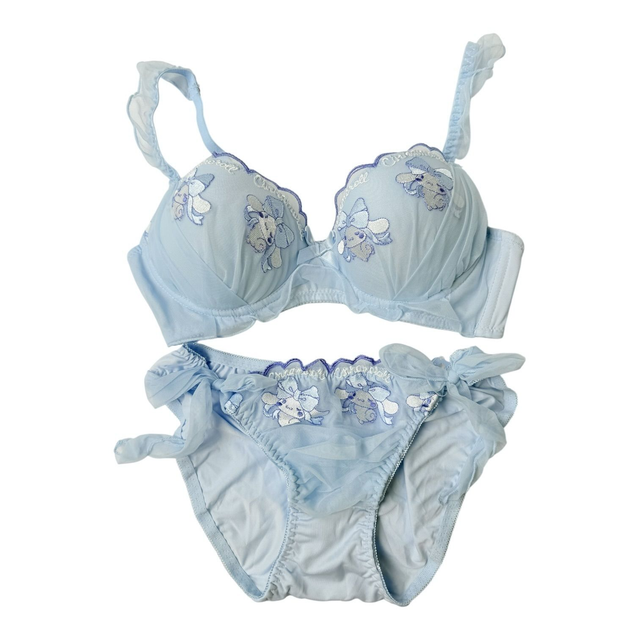 Blue cinnamoroll bow bra and underwear set