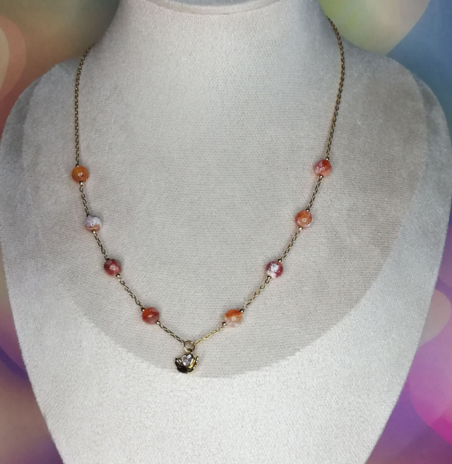 Collier Love agate de feu