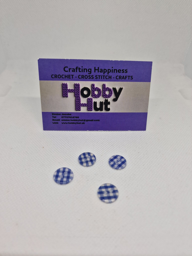 Gingham Buttons - Dark Blue