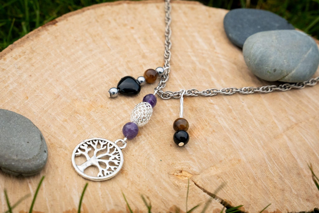 Collier long bohème argenté 