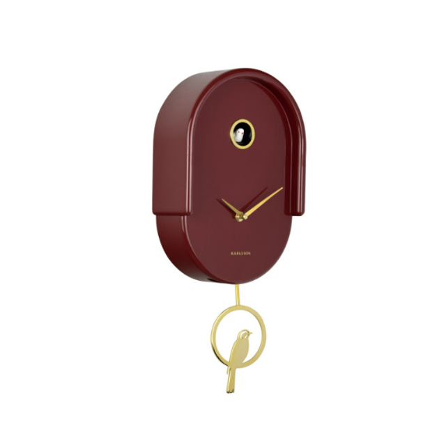 Wall Clock Tweet BURGUNDY RED