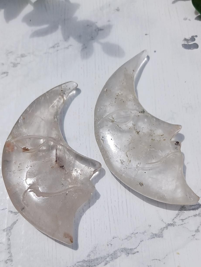 Clear Quartz Moon Face