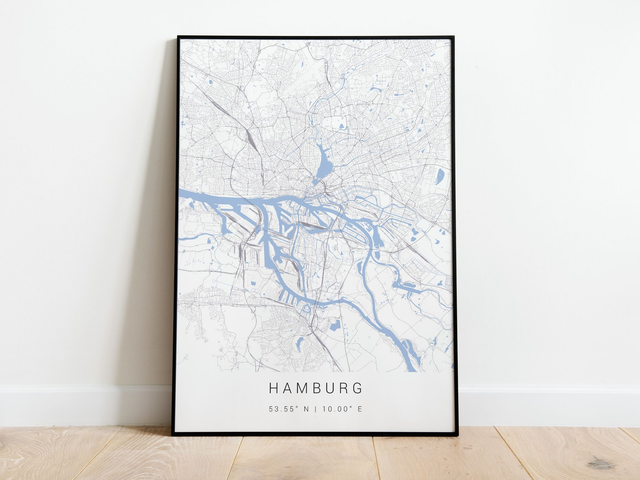 Hamburg Stadtkarte | Druck | Poster