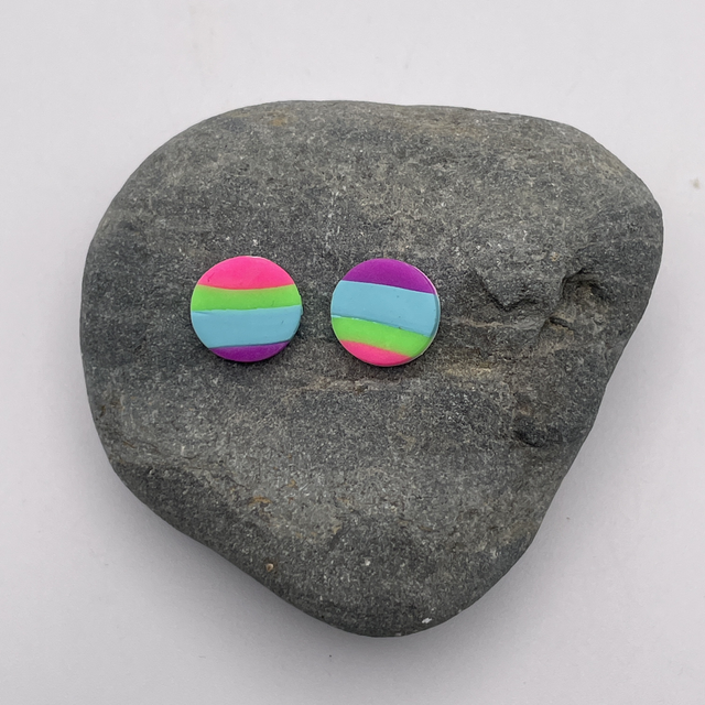 Dark rainbow studs