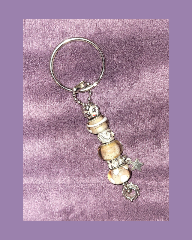 Creme Charm Keyring