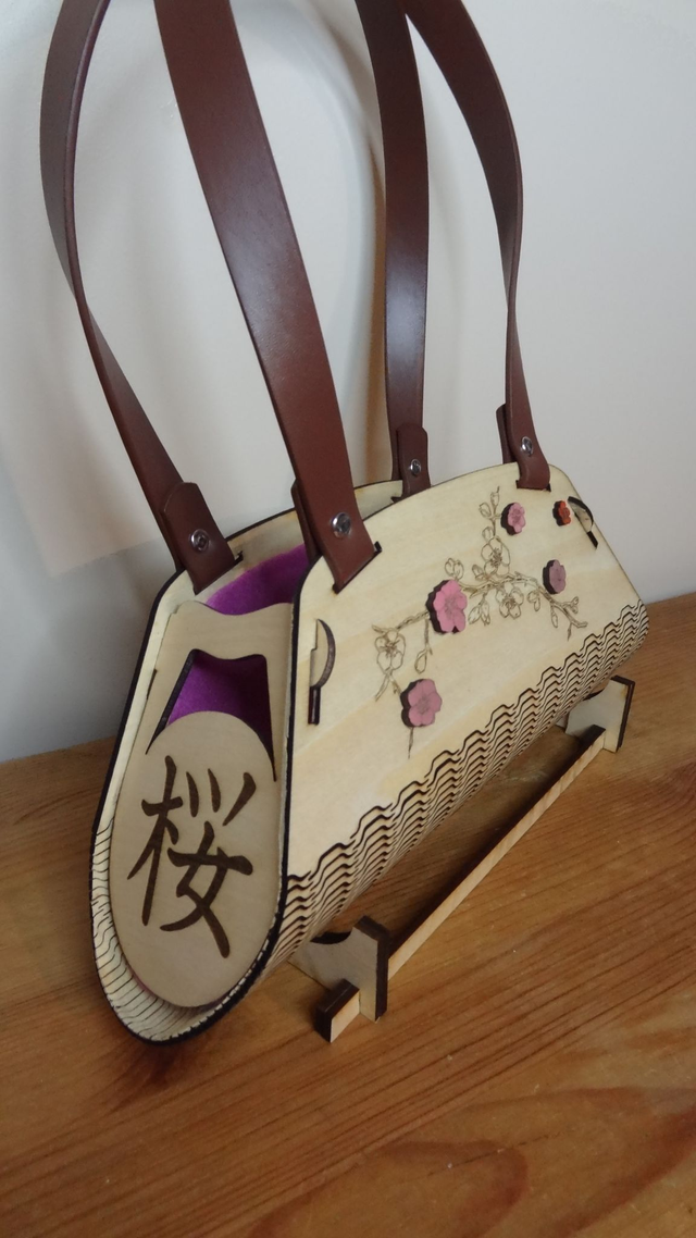 Sac en bois de soirée Sakura