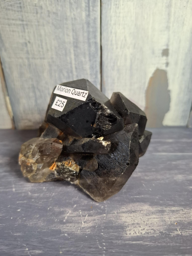 Morion Quartz Cluster 