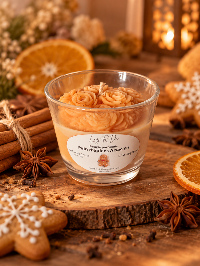 Bougie Déco - 80 grammes - "Pain d'épices Alsacien"