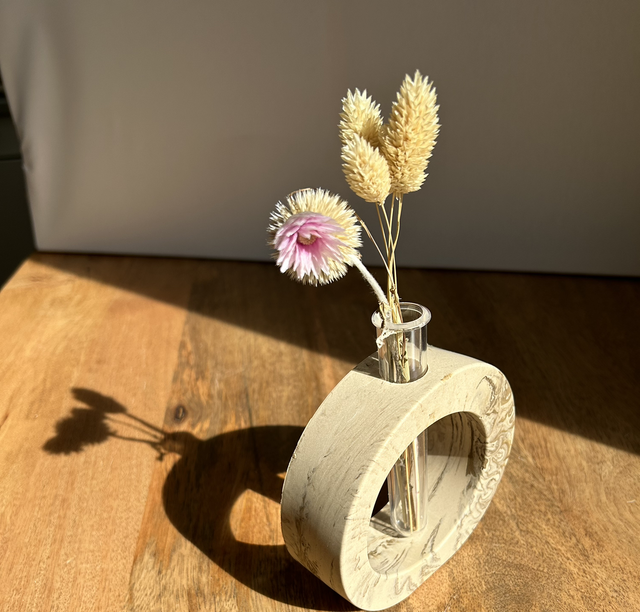 Soliflore beige effet marbre marron