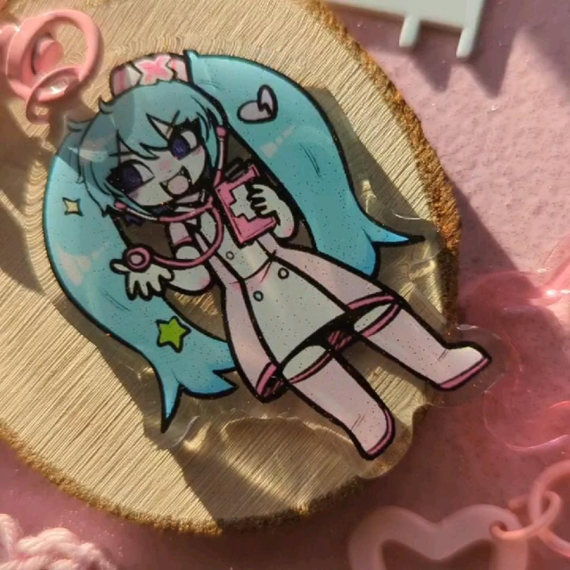 Love ward miku keychain stethoscope