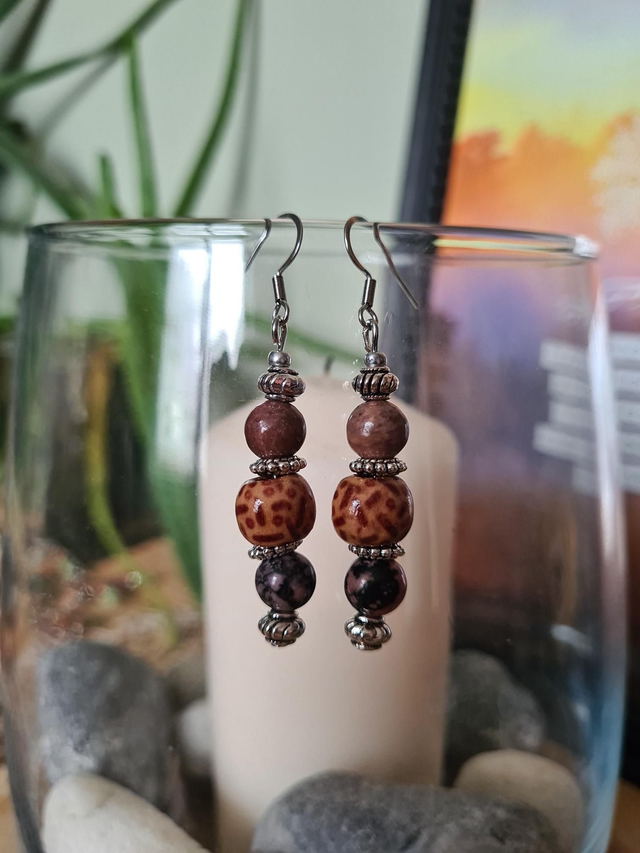 Boucles D'oreilles Rhodonite 