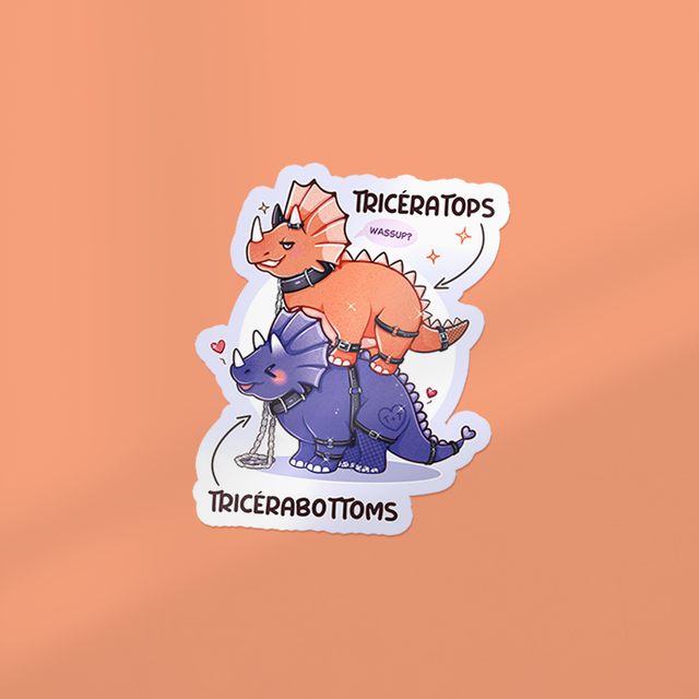 🆕 Sticker glossy TRICÉRATOPS &amp; TRICÉRABOTTOMS