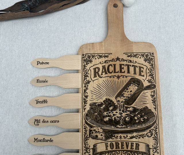 Kit raclette planche et ces 6 spatules