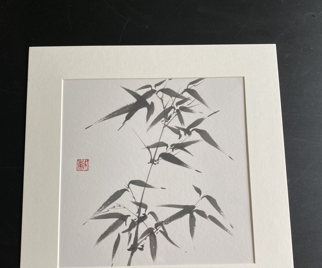 Original hand made bamboo painting Window Mount,19cm*19m