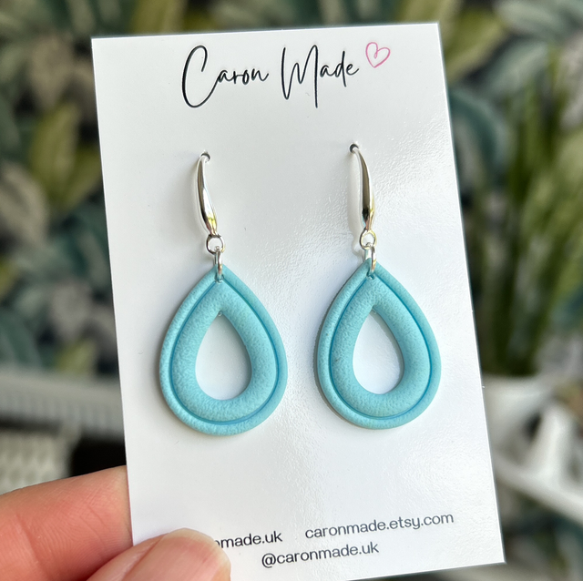 Light blue teardrop earrings 