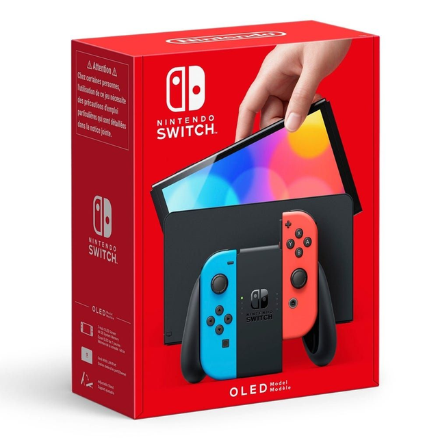 Nintendo Switch OLED Console - Neon Red/Blue