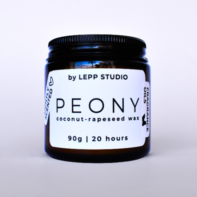 "PEONY" lightly scented candle