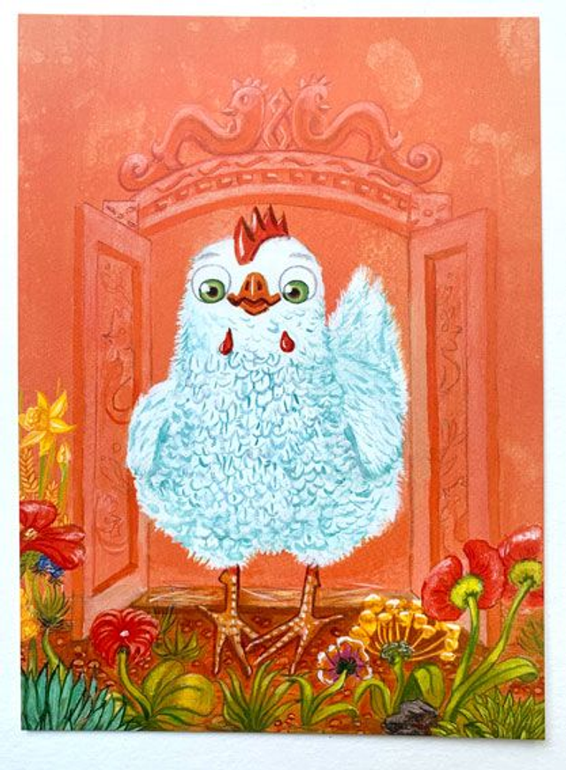 Böhm & Böhm - Postkarte "Huhn Angelika" / Postcard "Hen Angelica"