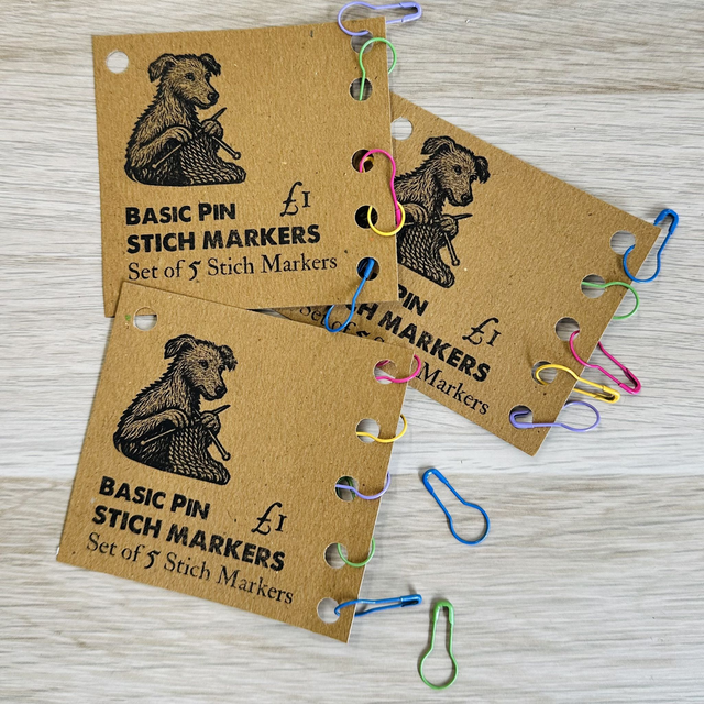 Steel stitch markers , set of 5