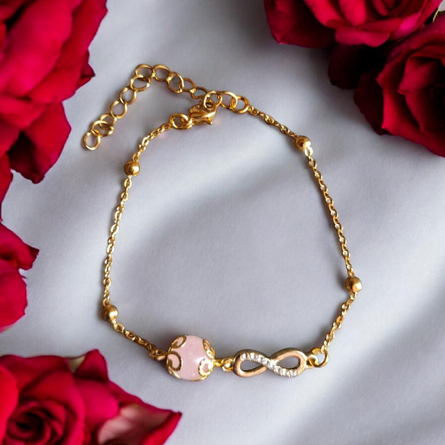 Bracelet Infini &amp; Quartz Rose